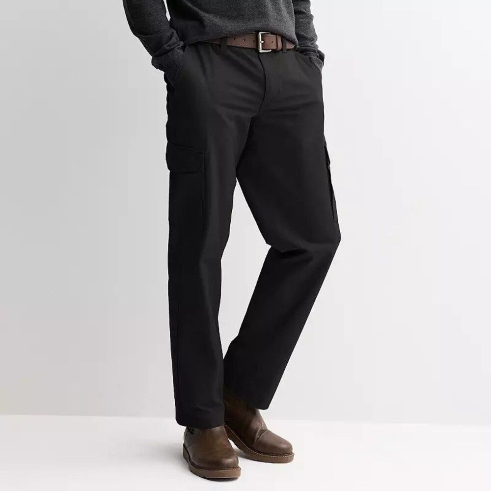Sonoma Relaxed Tech Cargo Pants Mens 32x32 Black Lightweight Stretch NEW